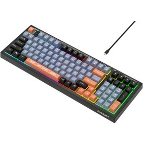 Resim Everest KB-98 Sılent Sessiz Rainbow Q Membrane Klavye 