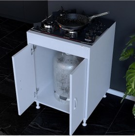 Resim Modilayn Elit 59.6 x 85 x 56 Cm Gömme Set Ocak 2 Kapaklı Geniş Tüp Koyma Yeri Hazır Mutfak Dolabı 