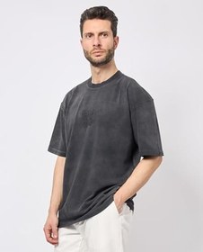 Resim Erkek Bisiklet Yaka Kısa Kol HUGO Yazı Detay Regular Fit Siyah T-Shirt 50535302-001 