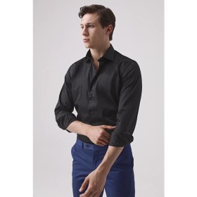 Resim D'S Damat Ds Damat Slim Fit Siyah Düz Gömlek 4HE02DY05006M 