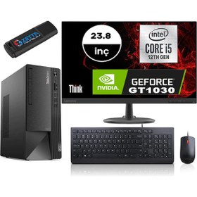 Resim Lenovo Thinkcentre Neo 50T Gen4 Intel I5 12400 8gb 4tb SSD 4GB\u002FGT1030 Windows 11 Home Fhd 23.8 Inç Monitör Masaüstü Bilgisayar 12JB005DTRMG125 + Zetta Flash Bellek 