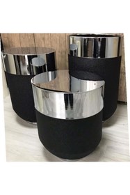 Resim evdeniste Dekoratif Büyük Gümüş Masa, Darbuka Masa 50 Cm 