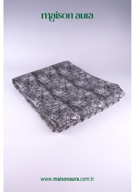 Resim Koltuk Örtüsü Damar Desenli Gri 