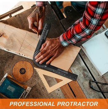 Artfulabode Yatay Testere Açı Ölçer 360 İç/dış Açı Bulucu Hassas Kesim Ahşap İşleme Protaktör