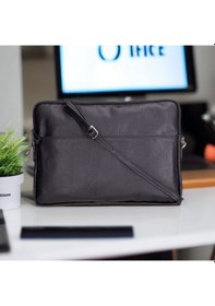 Resim Leeds 16 İnç Apple Uyumlu MacBook Ve Pc , Hakiki Deri, El Yapımı Kılıf, Kömür Siyahı Siyah 