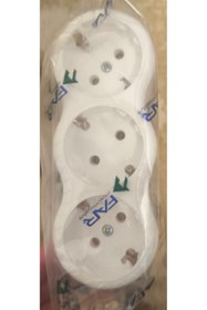 Resim FAR 3’lü Düz Golyat Priz Çoğaltıcı Topraklı Beyaz 