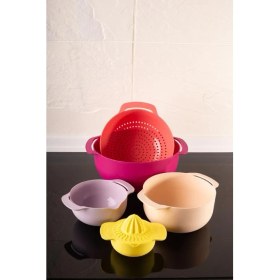 Resim Flora Easy Mix Süzgeçli Karıştırma Kabı ve Limon Sıkacağı 6'lı Set 