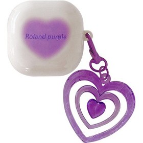 Resim Microsonic Samsung Uyumlu Galaxy Buds Pro Kılıf Süslü Renkli Kalp Desenli Mor 