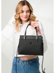 Resim Just Polo 5 Bölmeli Şık El & Omuz Çantası Shoulder Bag Ebat : 22 X 25 Cm Siyah 