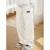 Resim Erkekler İçin Hafif Kadife Pantolon - Yumuşak Bol Kesim Düz Paça, İpli Bel ve Yan Cepli - Orta Bel Günlük, Ofis, Resmi Kıyafet - Makinede Yıkanabilir - Siyah - Genç ve Yetişkin Bedenler Mevcut, Minimalist Tasarım, Rahat Kumaş, Nefes Alabilen Kumaş, Gençler için Giyim 