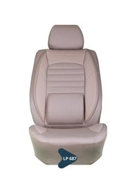 Resim Silikonlu Jakar Koltuk Kılıfı Ticari Serisi Bej Siyah Desen Lp687 