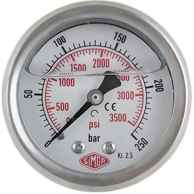 Resim Simga 0-60 Bar Çap Ø52 MM Arka Bağlantılı Gliserinli Manometre 