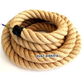 Resim 3 Cm Jut Hasır Kablolu Halat - 5 Metre N11.539 