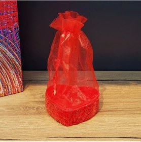 Resim Kırmızı Kalpli Tül Kese 