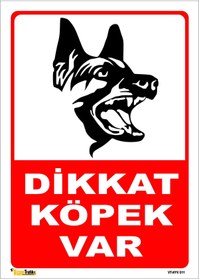 Resim vizyon trafik Dikkat Köpek Var 15x21 Cm Dekota 3 Mm 