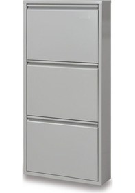 Resim Kaser 3Lü Gri Metal Ayakkabılık Gri 