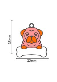 Resim Majo İsimlik Pug 35mmx32mm 