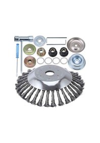 Resim Mufunye 6 İnç Çelik Tel Ayıklama Fırçası - Bahçe Ve Çim Bakımı İçin 16 Parça Aksesuarlı Döner Ot Kesme Seti Yosun, Pas Temizleme Uyumlu 