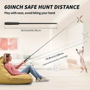 Resim 1.8m Ekstra Uzun Teleskopik Kedi Balıkçılık Kamışı, Geri Çekilebilir Mekanizma ve 70" Aktivite Kapsamı - Ağır Hizmet Tipi Dayanıklı Plastik ve Naylon Tüylü Teaser, 3 Pozisyonlu, Bataryasız 
