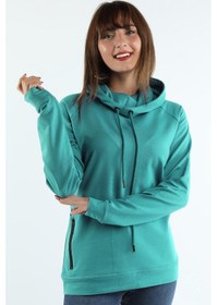 Resim Kadın Kapüşonlu Sweatshirt Mint Btk/226.mint Çok Renkli 