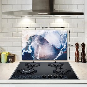 Resim Decorita Cam Ocak Arkası Koruyucu | Ocean Desen | 40cm x 60cm 