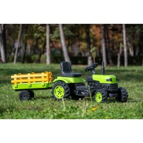 Resim FeyzaDesign Çocuklar İçin Pedallı Römorklu Römorklu Traktör Eğlenceli ve Güvenli Oyun 