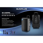 Resim Sunplus SP-1500 PRO BLUETOOTH PROFESSIONAL SPEAKER SYSTEM 600W 