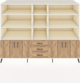 Resim Kronos Dolap 11 Raflı 3 Çekmeceli 4 Kapaklı 220x59x163 Aytaşı-çam Aytaşı-çam 