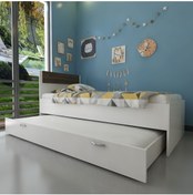 Resim Myniture Home & Living Trend Yavrulu Karyola Q4010-1 Beyaz Ceviz 