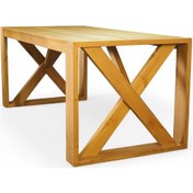 Resim Neiwel Garden Mora Doğal Ahşap Bahçe Yemek Masası-80-260 Açık Ceviz 