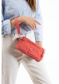 Resim Nemo Bags Yavruağzı Unisex Cüzdan, 4 Gözlü, Telefonluk, Crinkle Kumaş, Çapraz Askılı Omuz Çantası, 20x12cm Yavruağzı 