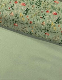 Resim Evmila Minik Mantarlar Desenli Nevresim Takımı - 220x240 Cm Nevresim + 50x70 Yastık kılıfı + 180x200 Cm Çarşaf 