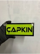 Resim Yeşil Renk Üzeri Siyah Renk Çapkın Yazılı Vantuzlu Cam Süsü 