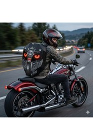 Resim Missidea Road King LED Işıklı Sırt Çantası Motorcu Çantası Büyük Boy 