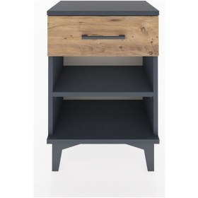 Resim Arges Komodin Tek Raflı Tek Çekmeceli 44x30x64 Antrasit-çam Antrasit 