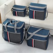Resim 1 katlanabilir yalıtım çantası, büyük kapasiteli buz torbası, alüminyum folyo, Oxford kumaş, taze tutma ve soğuk yalıtımı piknik çantası, dört boyutlu kamp piknik çapraz span yalıtım çantası, gıda teması olmayan, okula dönüş öğle yemeği çantası 