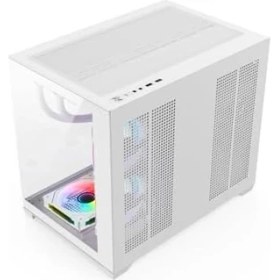 Resim Terranova Kumandalı 6 Argb Fanlı Beyaz Midi Tower Cam Panel Gaming Oyuncu Bilgisayar Kasası (Beyaz) 