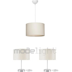 Resim Arel Yatak Odası Set - Krem Sarkıt 2 Krom Abajur Salon-Oturma Odası-Çocuk Odası-Yemek Odası 