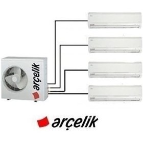 Resim Arçelik ZM30105-12121212 30000 BTU 1 Dış + 4 İç Ünite (12+12+12+12) Duvar Tipi Multi Inverter Klima 