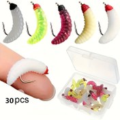 Resim 30 Adet Yumuşak Kurt Balığı Olta Balığı Seti, Suni Kurt Olta, TPE Malzeme, Canlı Wet Fly Olta Aletleri, Kurşunsuz, Deniz Levreği, Kedi Balığı, Alabalık, İzmarit, Morina, Skipjack Ton, Somon için Düz Kutu Paketi 