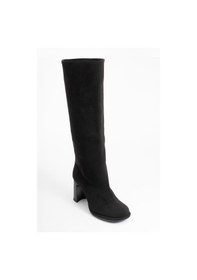 Resim Luvishoes Luvi Shoes Josette Siyah Süet Kadın Kalın Topuklu Çizme Siyah Süet 