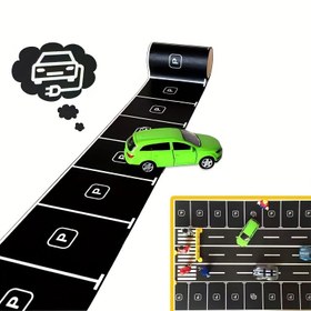 Resim 1 adet Yaratıcı Otopark Kağıt Bant, Demiryolu Tren Eğri Tasarım Bant 