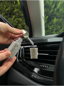 Resim Genel Markalar Gümüş Taşlı Oto Araba Klima Kokusu (Ekstra Şişe İle Birlikte) Havalandırma Aksesuarı Hediyelik Eşya 