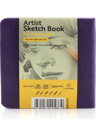 Resim Tigertint Sketchbook Sert Kapak Eskiz Çizim Defteri 12x12 Cm Mor 
