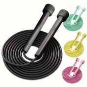 Resim 1 adet Ayarlanabilir Hızlı Halat, Silikon Tutma Sapları ile, Dayanıklı PVC Malzeme, Fitness ve Dayanıklık Eğitimi, Egzersiz, Şarj Yok - Siyah, Yeşil, Sarı 