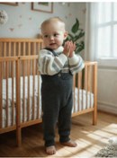 Resim Nitocki-klubocki Bebekler İçin Askılı Örgü Pantolon 287300167 Grafit 