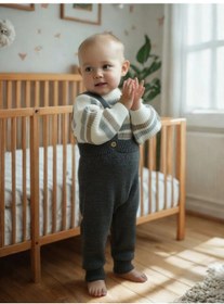 Resim Nitocki-klubocki Bebekler İçin Askılı Örgü Pantolon 287300167 Grafit 