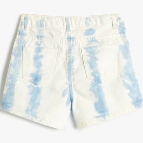 Resim Koton Kot Şort Mini Batik Desenli Pamuklu Açık Mavi 4skg40084ad Açık Mavi 