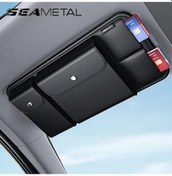 Resim Dashanshop Seametal Siyah Yapay Deri Güneşlik Organizer Çok Cepli Gözlük Kart Ve Ehliyet Taşıma 