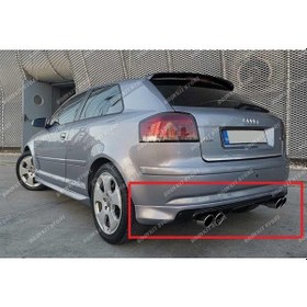 Resim Audi A3 8p Arka Tampon Eki Difüzör 2004-2012 2 Kapı Coupe Tek Kapı Uyumlu Arka Tampon Eki S3 Görünüm 